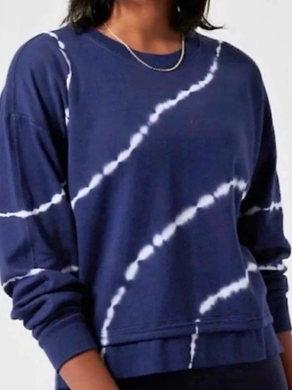 Athleta Tie-Dye Sundown Sweatshirt Blue Small